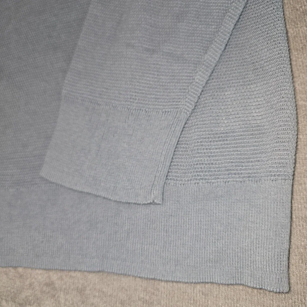 J.Crew Crewneck Sweater Men's XXL Light Blue 100% Cotton Textured Raglan CD617